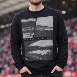 LFC Liverpool FC Anfield Is My Home Black Crewneck Sweatshirt Men’s M